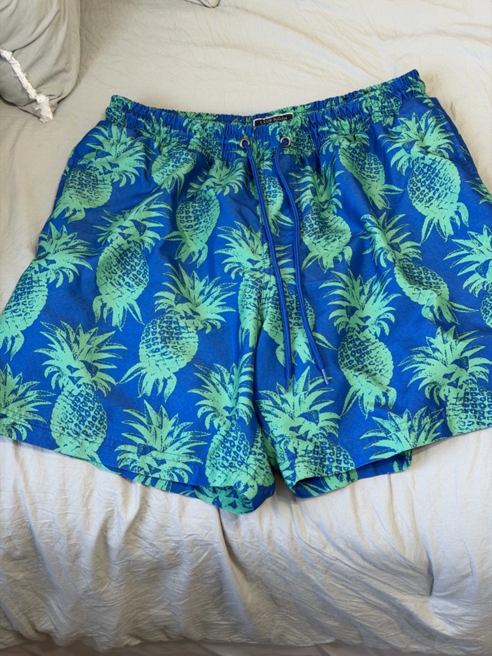 Club Room Blue and Green Tropical Swim Trunks